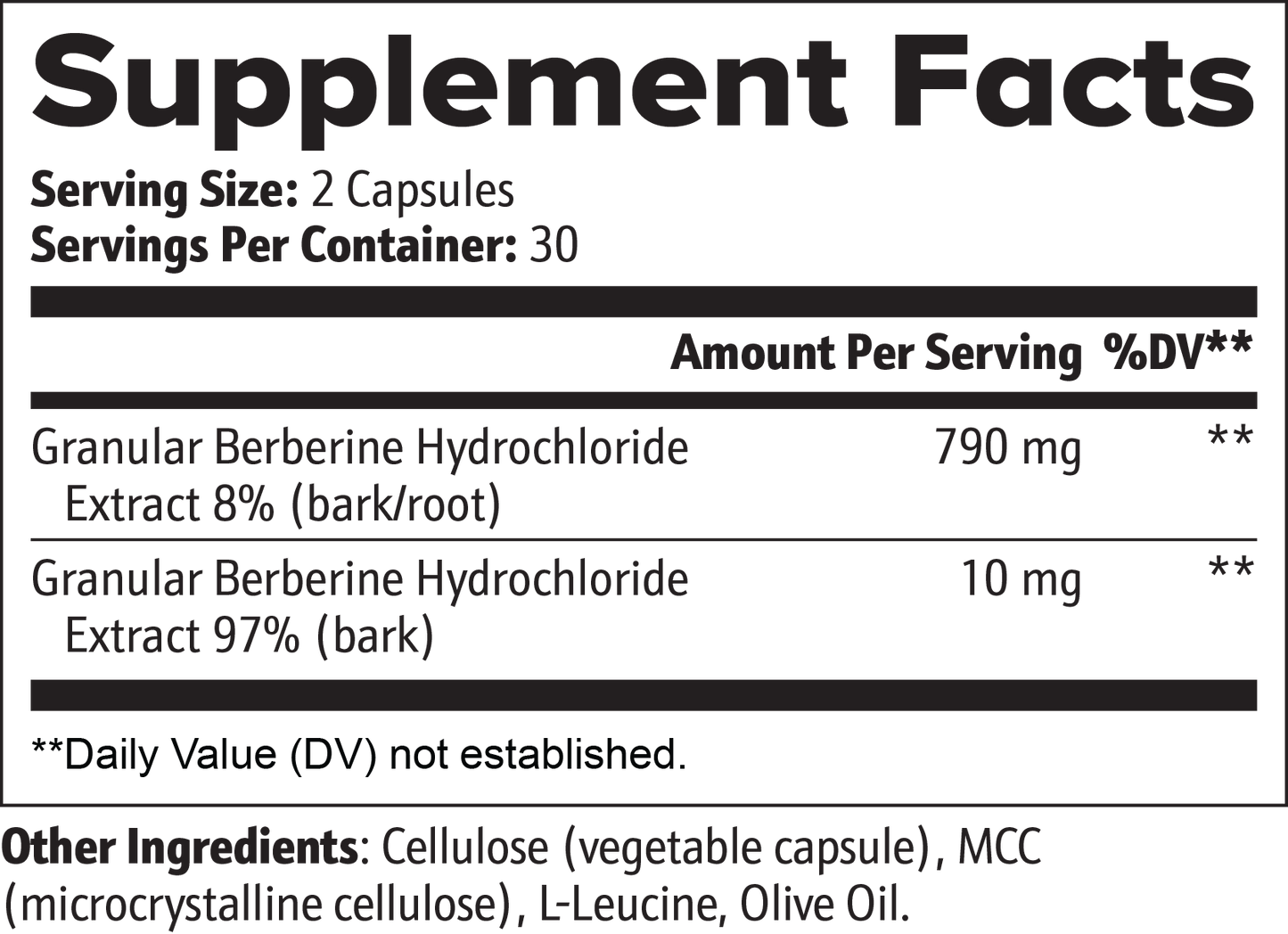 Decades Berberine supplement bottle