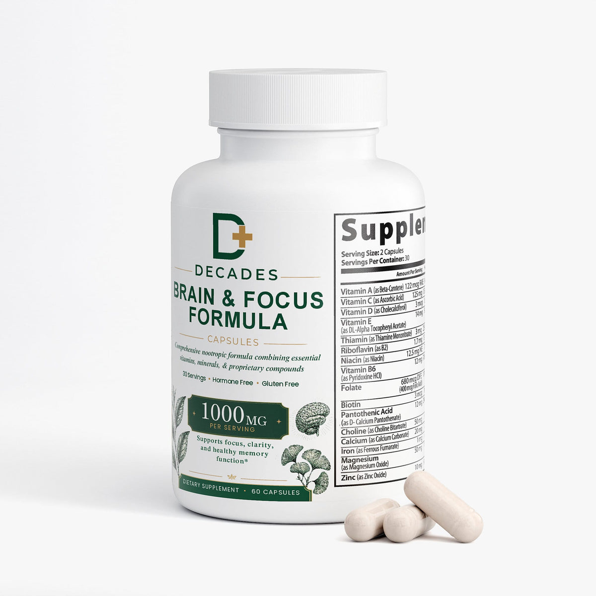 Decades Brain & Cognitive Brain & Focus Formula
