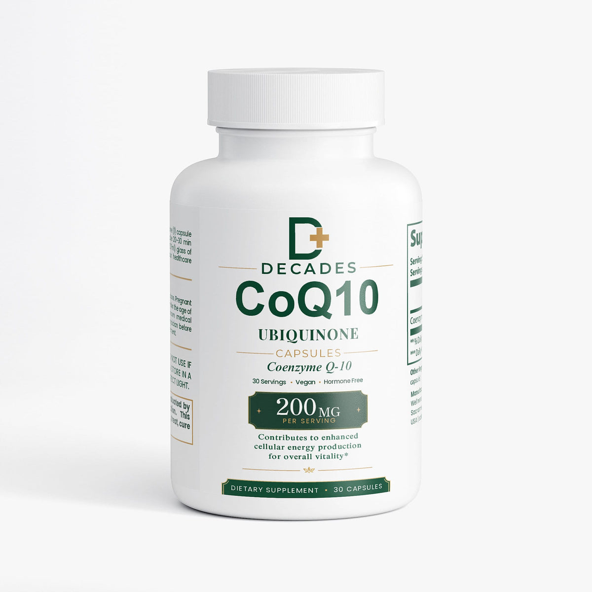 Decades CoQ10 Ubiquinone supplement bottle