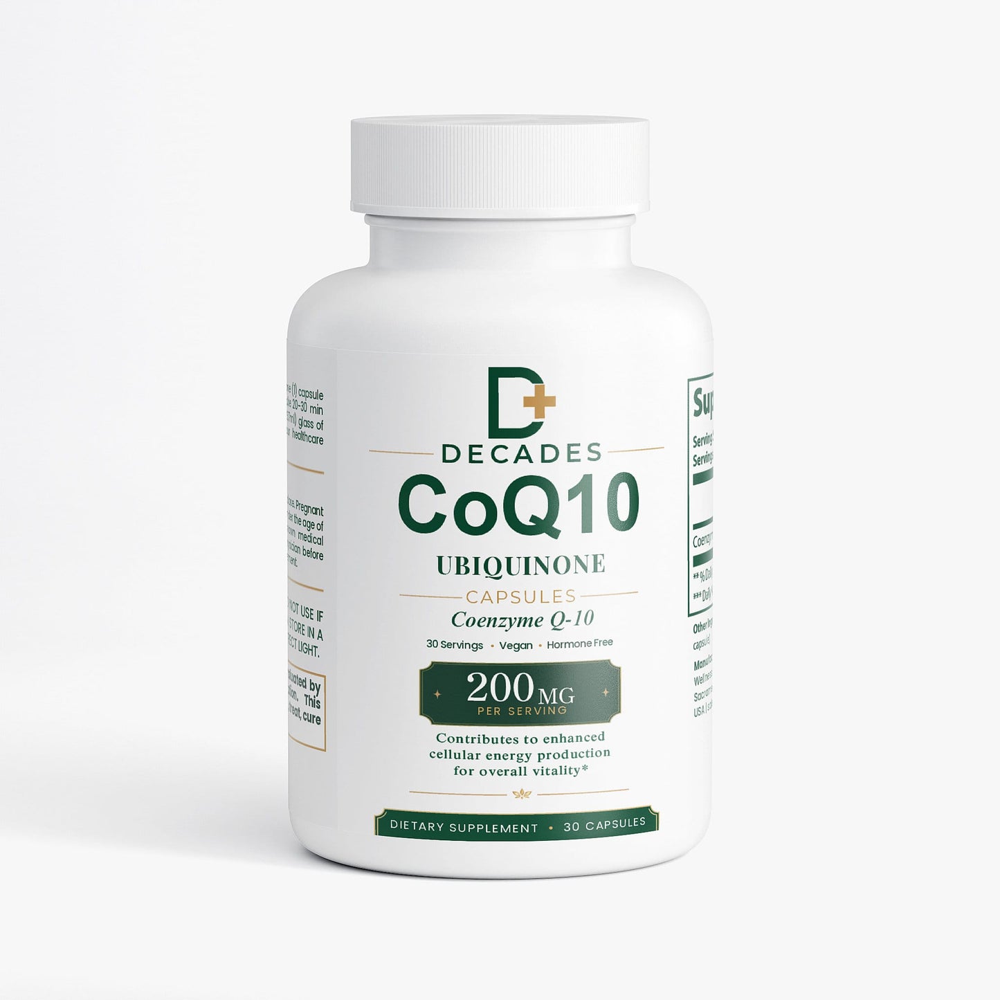 Decades CoQ10 Ubiquinone supplement bottle